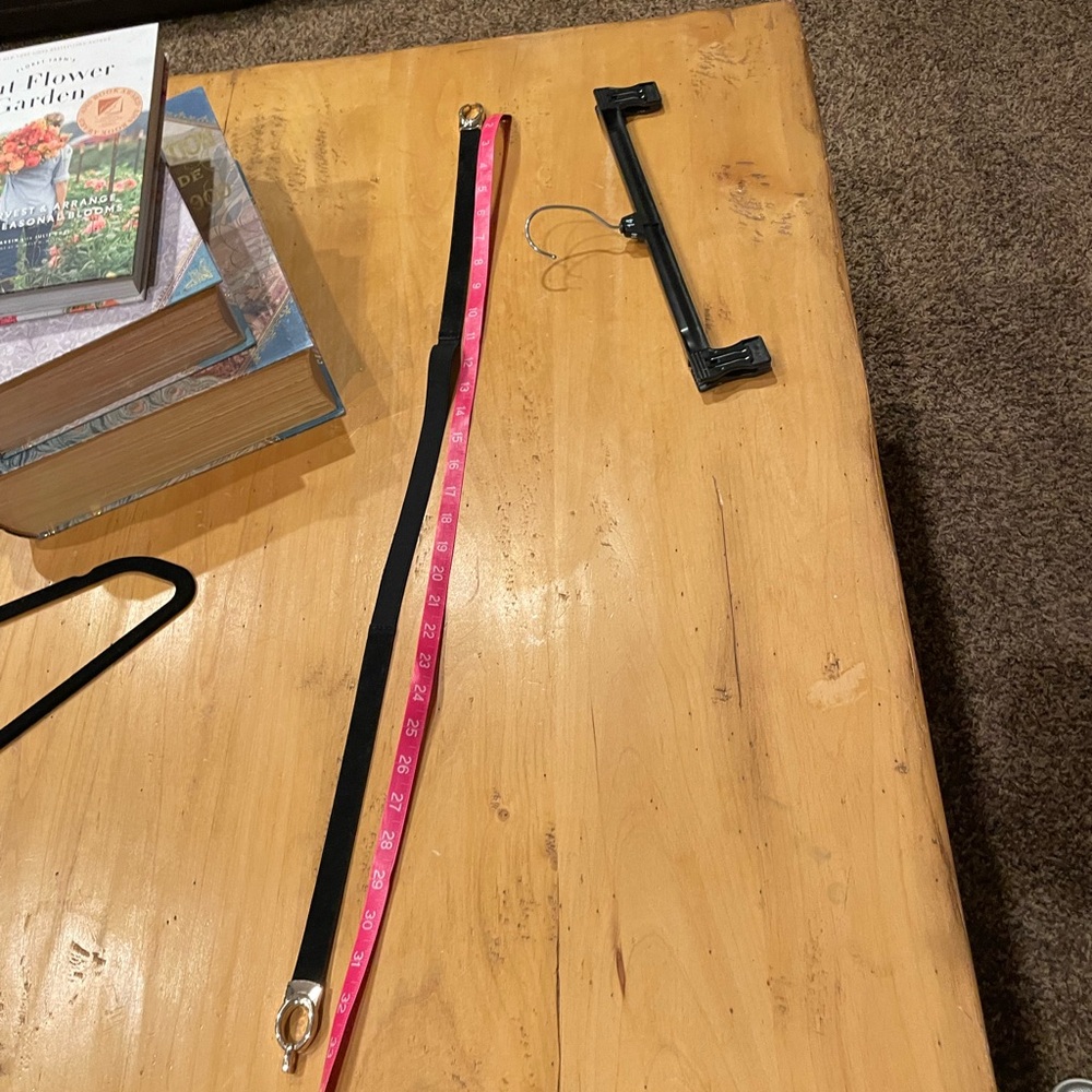 Black Suede and elastic Belt with Gold Buckle